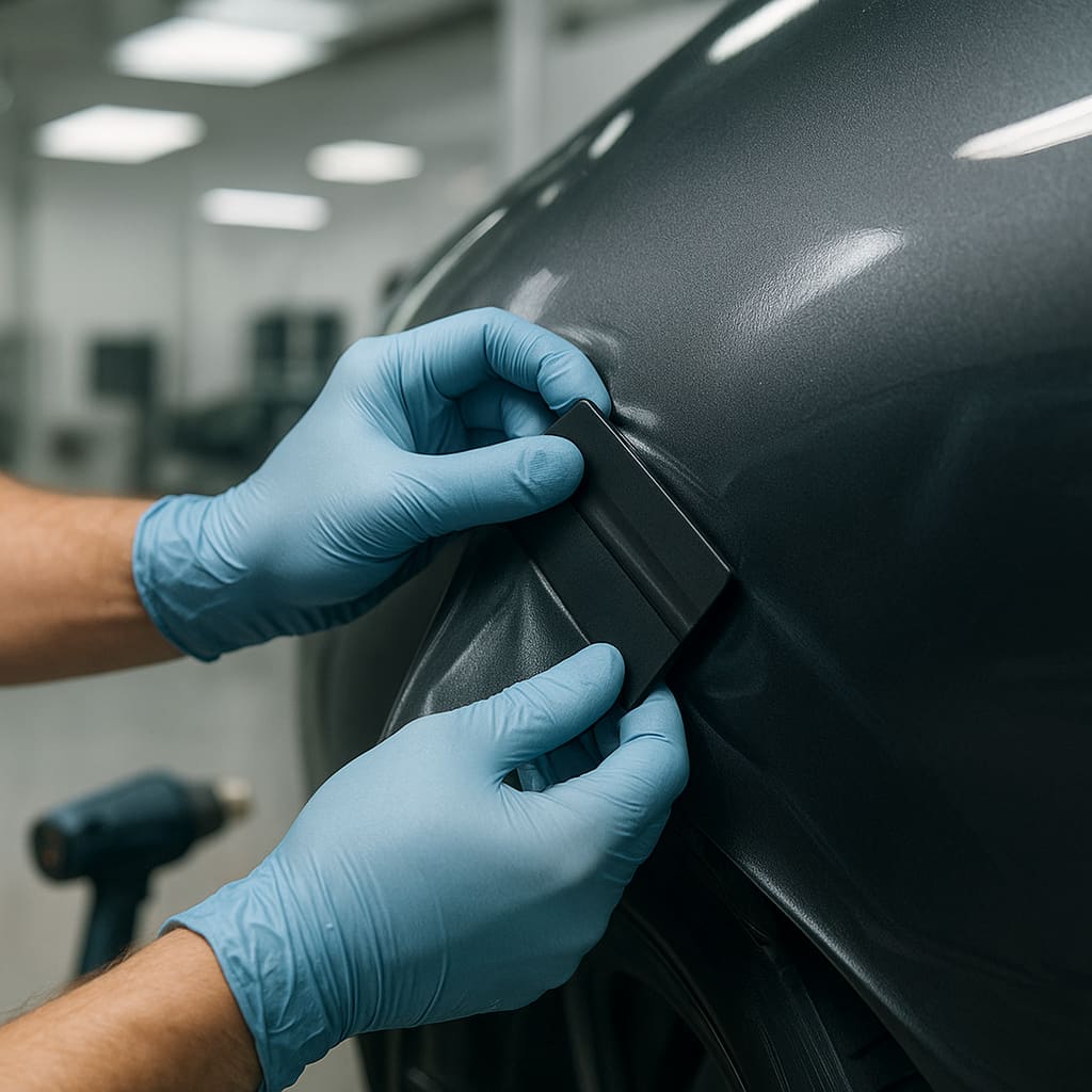 Fachgerechte Fahrzeugfolierung in Werkstatt