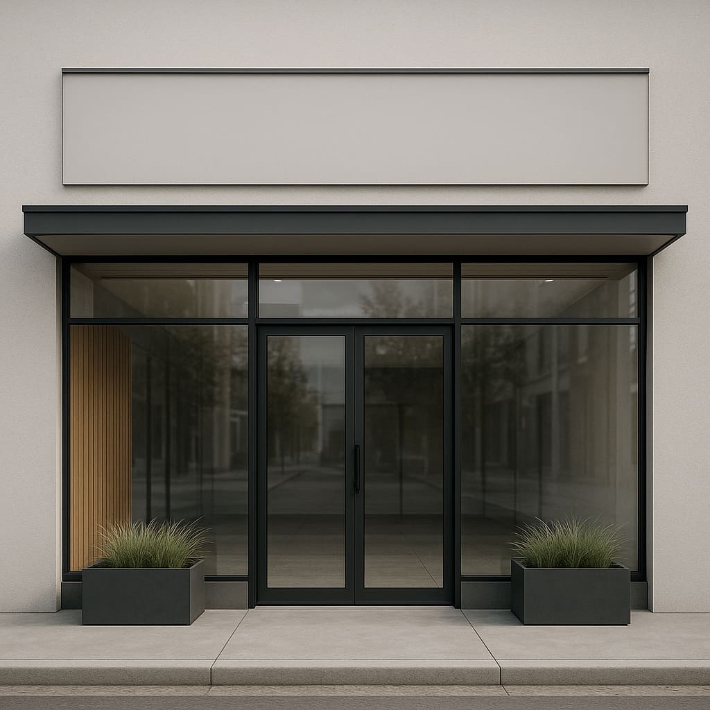 Shopfront mit moderner Signaletik